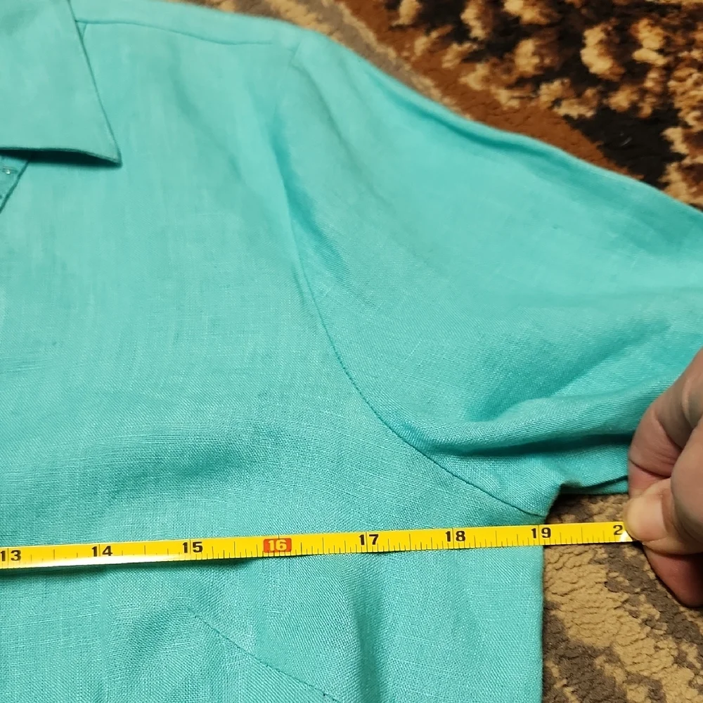 Chic Turquoise Button Down Shirt - Picture 8 of 8